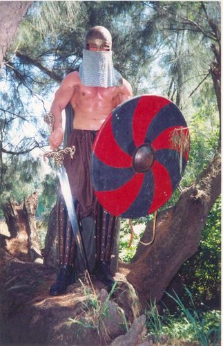 Conan Stevens, topless, hot and sweaty in the Australian Summer Sun