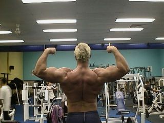 Blonde Rear Double Biceps